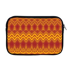 Boho Red Gold Pattern Apple Macbook Pro 17  Zipper Case by SpinnyChairDesigns