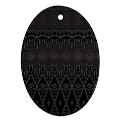 Boho Black Diamonds Ornament (oval) by SpinnyChairDesigns