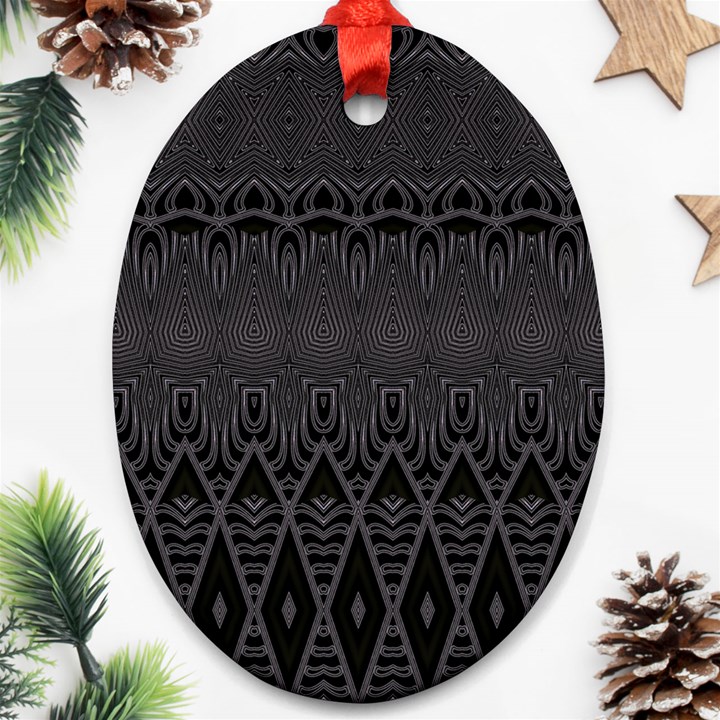 Boho Black Diamonds Ornament (Oval)