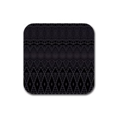 Boho Black Diamonds Rubber Square Coaster (4 Pack)  by SpinnyChairDesigns