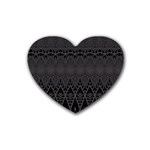 Boho Black Diamonds Rubber Coaster (Heart)  Front