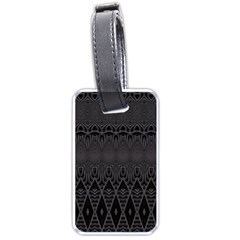 Boho Black Diamonds Luggage Tag (one Side) by SpinnyChairDesigns