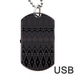 Boho Black Diamonds Dog Tag Usb Flash (one Side) by SpinnyChairDesigns