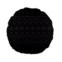 Boho Black Diamonds Standard 15  Premium Round Cushions by SpinnyChairDesigns