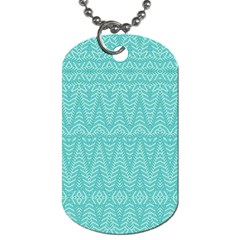 Boho Teal Pattern Dog Tag (one Side) by SpinnyChairDesigns