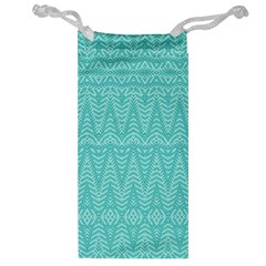 Boho Teal Pattern Jewelry Bag by SpinnyChairDesigns