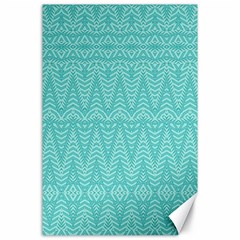 Boho Teal Pattern Canvas 24  X 36  by SpinnyChairDesigns