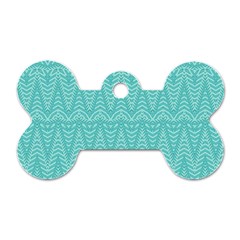 Boho Teal Pattern Dog Tag Bone (one Side) by SpinnyChairDesigns