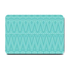 Boho Teal Pattern Small Doormat  by SpinnyChairDesigns