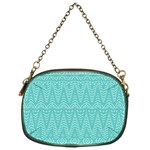 Boho Teal Pattern Chain Purse (One Side) Front