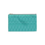 Boho Teal Pattern Cosmetic Bag (Small) Front