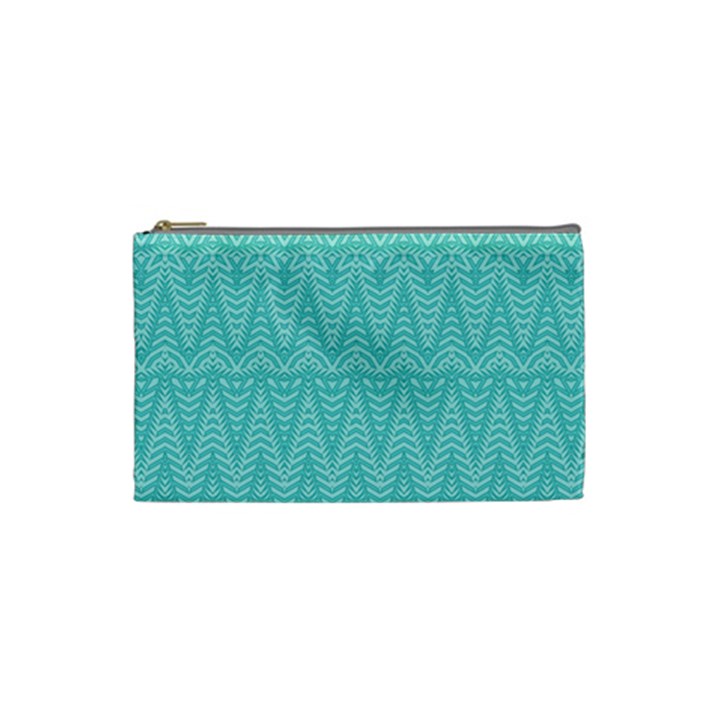 Boho Teal Pattern Cosmetic Bag (Small)