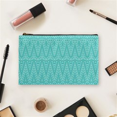 Boho Teal Pattern Cosmetic Bag (medium) by SpinnyChairDesigns