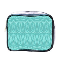 Boho Teal Pattern Mini Toiletries Bag (one Side) by SpinnyChairDesigns