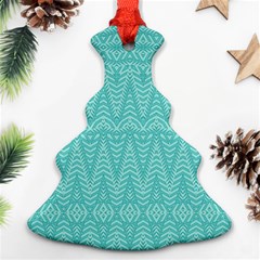 Boho Teal Pattern Christmas Tree Ornament (two Sides) by SpinnyChairDesigns