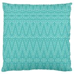 Boho Teal Pattern Large Flano Cushion Case (Two Sides) Front