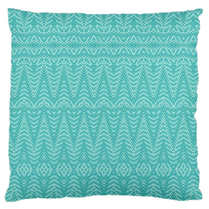 Boho Teal Pattern Large Flano Cushion Case (Two Sides)