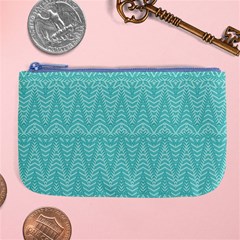 Boho Teal Pattern Large Coin Purse by SpinnyChairDesigns