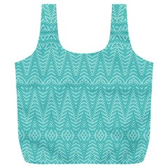 Boho Teal Pattern Full Print Recycle Bag (xxxl) by SpinnyChairDesigns