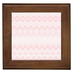 Boho Pastel Pink Pattern Framed Tile by SpinnyChairDesigns