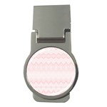 Boho Pastel Pink Pattern Money Clips (Round)  Front