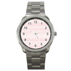 Boho Pastel Pink Pattern Sport Metal Watch