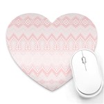 Boho Pastel Pink Pattern Heart Mousepads Front