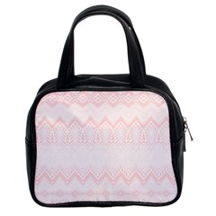 Boho Pastel Pink Pattern Classic Handbag (Two Sides)