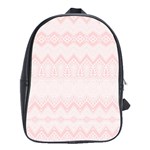 Boho Pastel Pink Pattern School Bag (Large) Front