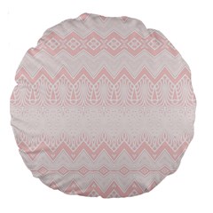 Boho Pastel Pink Pattern Large 18  Premium Round Cushions