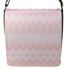 Boho Pastel Pink Pattern Flap Closure Messenger Bag (s) by SpinnyChairDesigns