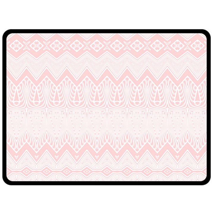 Boho Pastel Pink Pattern Double Sided Fleece Blanket (Large) 