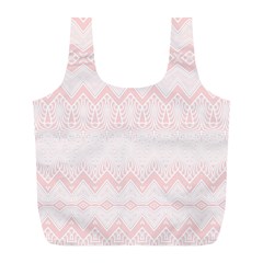 Boho Pastel Pink Pattern Full Print Recycle Bag (L)