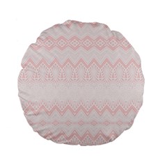 Boho Pastel Pink Pattern Standard 15  Premium Flano Round Cushions