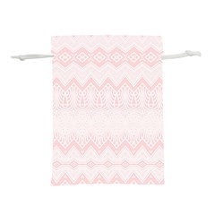 Boho Pastel Pink Pattern Lightweight Drawstring Pouch (M)