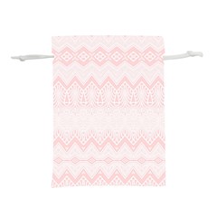 Boho Pastel Pink Pattern Lightweight Drawstring Pouch (l) by SpinnyChairDesigns