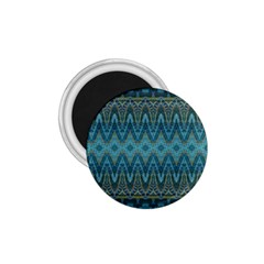 Boho Teal Blue Pattern 1 75  Magnets by SpinnyChairDesigns