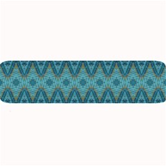 Boho Teal Blue Pattern Large Bar Mats by SpinnyChairDesigns