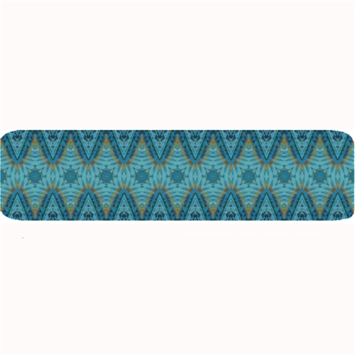 Boho Teal Blue Pattern Large Bar Mats