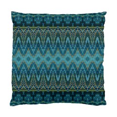 Boho Teal Blue Pattern Standard Cushion Case (one Side) by SpinnyChairDesigns