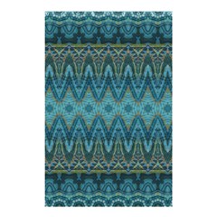 Boho Teal Blue Pattern Shower Curtain 48  X 72  (small)  by SpinnyChairDesigns