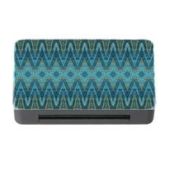 Boho Teal Blue Pattern Memory Card Reader With Cf by SpinnyChairDesigns