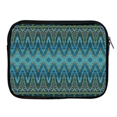 Boho Teal Blue Pattern Apple Ipad 2/3/4 Zipper Cases by SpinnyChairDesigns