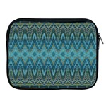 Boho Teal Blue Pattern Apple iPad 2/3/4 Zipper Cases Front