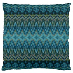 Boho Teal Blue Pattern Standard Flano Cushion Case (one Side) by SpinnyChairDesigns