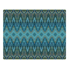 Boho Teal Blue Pattern Double Sided Flano Blanket (large)  by SpinnyChairDesigns