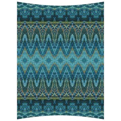 Boho Teal Blue Pattern Back Support Cushion by SpinnyChairDesigns