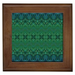 Boho Emerald Green And Blue  Framed Tile by SpinnyChairDesigns