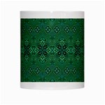 Boho Emerald Green and Blue  White Mugs Center