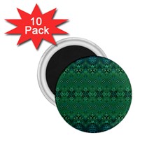 Boho Emerald Green And Blue  1 75  Magnets (10 Pack)  by SpinnyChairDesigns